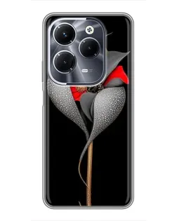 Чохол для Infinix Hot 40 Pro з картинкою «Срібна фантазійна квітка»