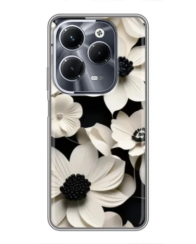 Чохол для Infinix Hot 40 Pro з картинкою «Об'ємні білі квіти»