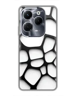 Чохол для Infinix Hot 40 Pro з картинкою «Біла об'ємна сітка»