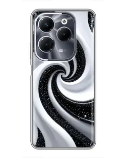 Чохол для Infinix Hot 40 Pro з картинкою «Чорно-біла спіраль»