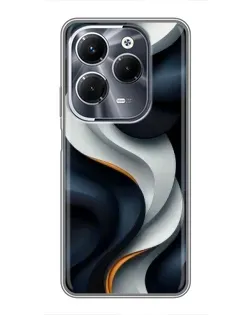 Чохол для Infinix Hot 40 Pro з картинкою «Об'ємні чорно-білі стрічки»