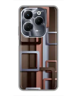 Чохол для Infinix Hot 40 Pro з картинкою «Коричневі об'ємні квадрати»