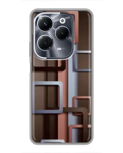 Чехол для Infinix Hot 40 Pro с картинкой «Коричневые объемные квадраты» Чехол для Infinix Hot 40 Pro с картинкой «Коричневые объемные квадраты»