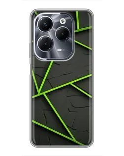 Чехол для Infinix Hot 40 Pro с картинкой «Зеленые геометрические линии»