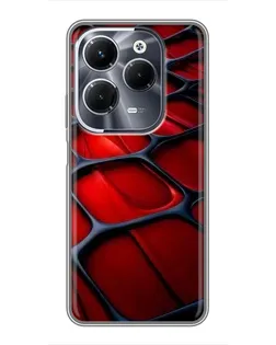 Чехол для Infinix Hot 40 Pro с картинкой «Красная глянцевая сетка»
