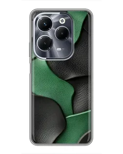 Чехол для Infinix Hot 40 Pro с картинкой «Зеленые кожаные волны»