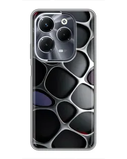 Чехол для Infinix Hot 40 Pro с картинкой «Объемная темная решетка»