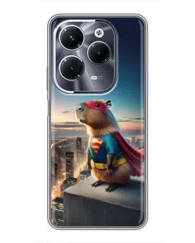 Чехол для Infinix Hot 40 Pro с картинкой «Капи-мен супергерой» Чехол для Infinix Hot 40 Pro с картинкой «Капи-мен супергерой»