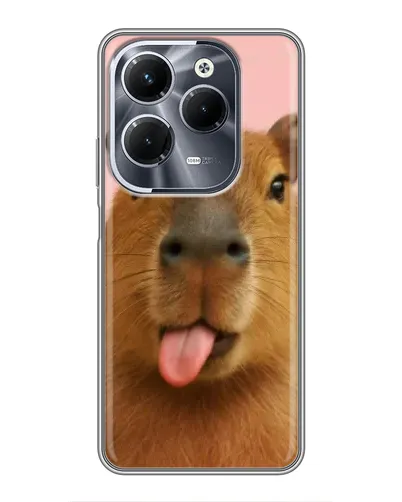 Чехол для Infinix Hot 40 Pro с картинкой «Капибара с языком» Чехол для Infinix Hot 40 Pro с картинкой «Капибара с языком»