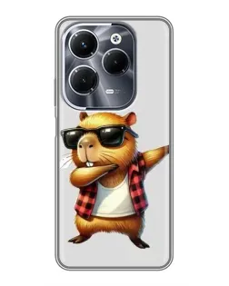 Чехол для Infinix Hot 40 Pro с картинкой «Капибара рэпер даб»