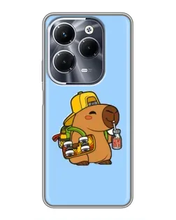 Чехол для Infinix Hot 40 Pro с картинкой «Капибара на скейте»