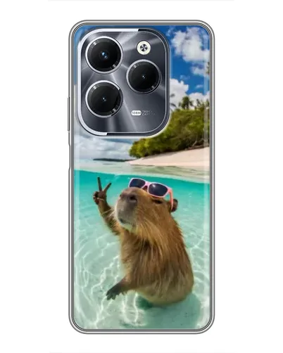 Чехол для Infinix Hot 40 Pro с картинкой «Капибара на море» Чехол для Infinix Hot 40 Pro с картинкой «Капибара на море»