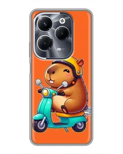 Чехол для Infinix Hot 40 Pro с картинкой «Капибара на скутере»