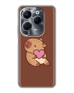 Чехол для Infinix Hot 40 Pro с картинкой «Капибара с сердцем»