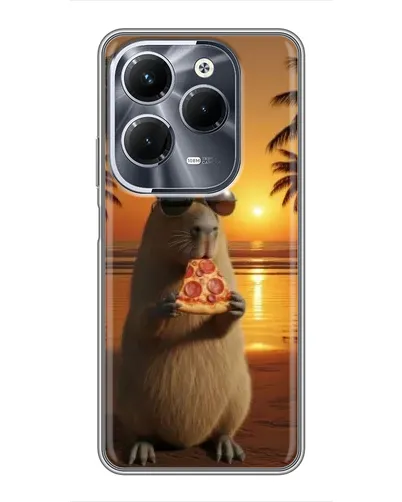 Чехол для Infinix Hot 40 Pro с картинкой «Капибара с пиццей» Чехол для Infinix Hot 40 Pro с картинкой «Капибара с пиццей»