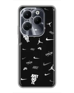 Чохол для Infinix Hot 40 з картинкою «Nike Black Pattern»