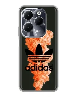 Чехол для Infinix Hot 40 с картинкой «Оранжевый дым Adidas»