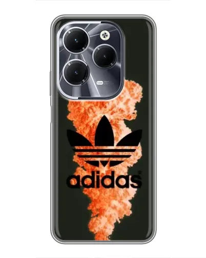 Чехол для Infinix Hot 40 с картинкой «Оранжевый дым Adidas»