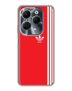 Чехол для Infinix Hot 40 с картинкой «Красный минимализм Adidas»
