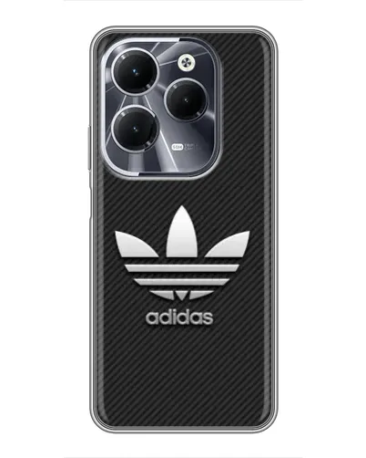 Чехол для Infinix Hot 40 с картинкой «Adidas Карбоновая текстура»