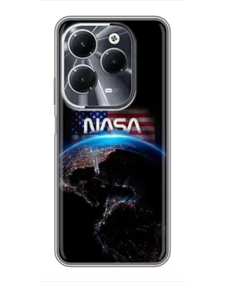 Чехол для Infinix Hot 40 с картинкой «Земля из космоса NASA»