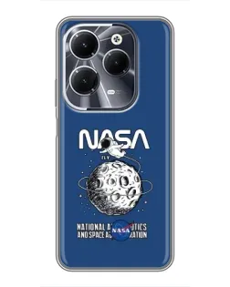 Чехол для Infinix Hot 40 с картинкой «NASA — лунная миссия»