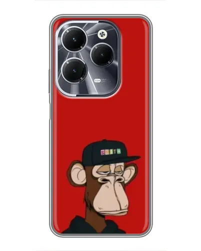 Чехол для Infinix Hot 40 с картинкой «Bored Ape — красный фон»