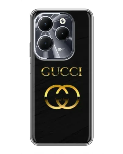 Чехол для Infinix Hot 40 с картинкой «Золотой логотип Gucci»