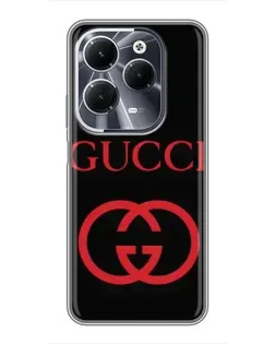 Чехол для Infinix Hot 40 с картинкой «Gucci — красный логотип»