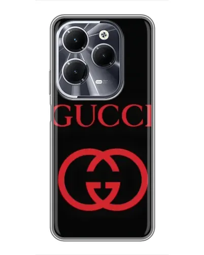 Чехол для Infinix Hot 40 с картинкой «Gucci — красный логотип»