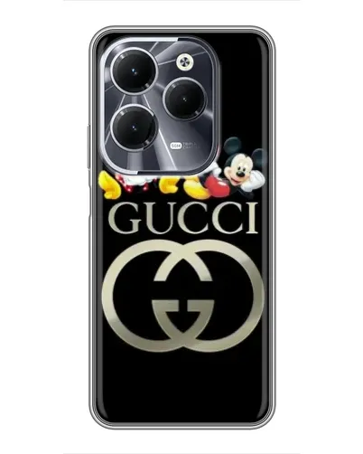 Чехол для Infinix Hot 40 с картинкой «Gucci — герои Disney»