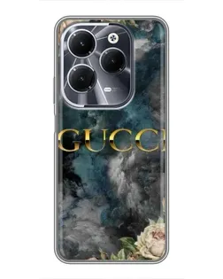 Чехол для Infinix Hot 40 с картинкой «Абстрактные цветы Gucci»