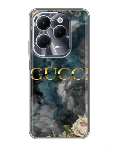 Чехол для Infinix Hot 40 с картинкой «Абстрактные цветы Gucci»