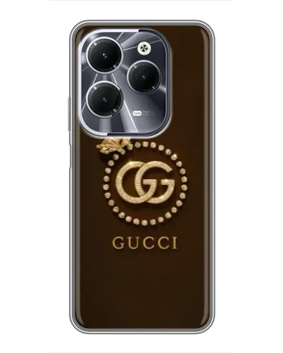 Чехол для Infinix Hot 40 с картинкой «Gucci — золотая бабочка»