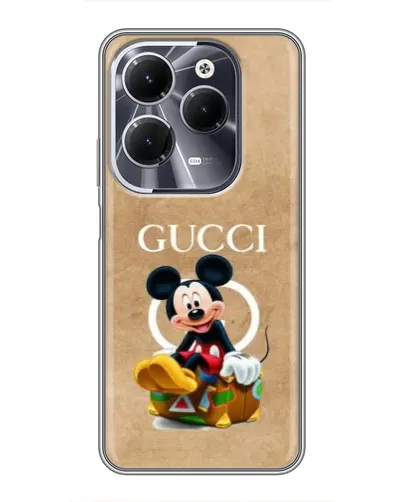 Чехол для Infinix Hot 40 с картинкой «Микки Маус Gucci — крафт»