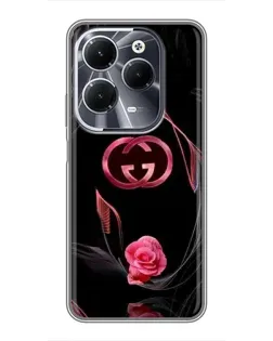 Чехол для Infinix Hot 40 с картинкой «Gucci — неоновая роза»