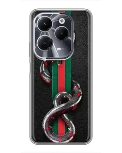 Чехол для Infinix Hot 40 с картинкой «Gucci — змея на полосе»