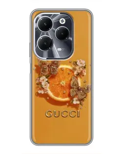 Чехол для Infinix Hot 40 с картинкой «Gucci — золотые бабочки»