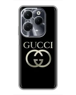 Чехол для Infinix Hot 40 с картинкой «Gucci — золото на черном»