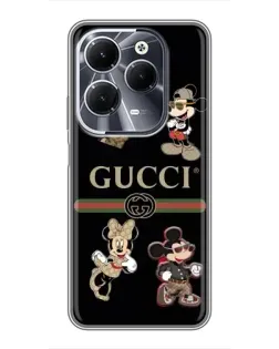 Чехол для Infinix Hot 40 с картинкой «Gucci — герои Disney и монограмма»
