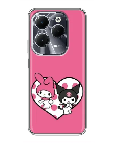 Чехол для Infinix Hot 40 с картинкой «Kuromi и My Melody» Чехол для Infinix Hot 40 с картинкой «Kuromi и My Melody»