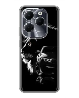 Чехол для Infinix Hot 40 с картинкой «BMW и лев» Чехол для Infinix Hot 40 с картинкой «BMW и лев»