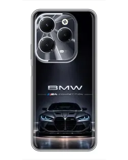 Чехол для Infinix Hot 40 с картинкой «BMW сквозь ночной город» Чехол для Infinix Hot 40 с картинкой «BMW сквозь ночной город»