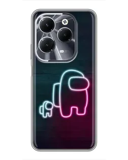Чехол для Infinix Hot 40 с картинкой «Among Us неон-арт»