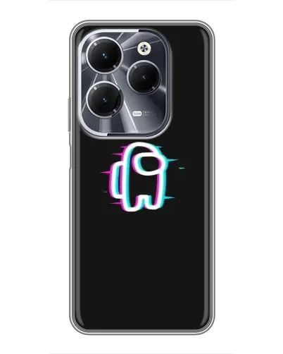 Чехол для Infinix Hot 40 с картинкой «Among Us неон»