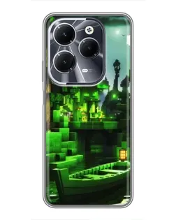 Чохол для Infinix Hot 40 з картинкою «Minecraft лісовий пейзаж»