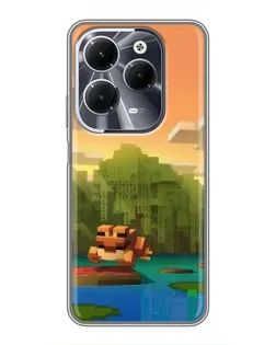 Чохол для Infinix Hot 40 з картинкою «Майнкрафт захід сонця»