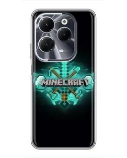 Чохол для Infinix Hot 40 з картинкою «Minecraft Diamond лого»