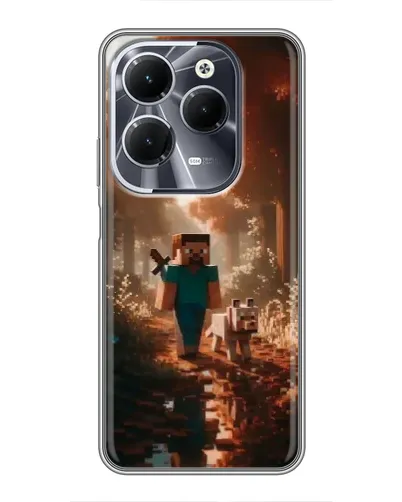 Чехол для Infinix Hot 40 с картинкой «Стив в лесу» Чехол для Infinix Hot 40 с картинкой «Стив в лесу»