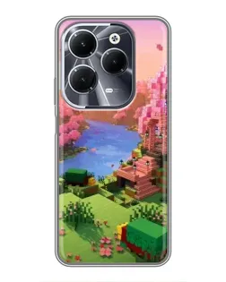 Чохол для Infinix Hot 40 з картинкою «Рожеве дерево Minecraft»